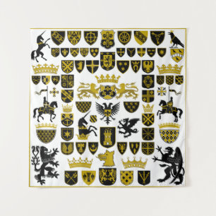 Heraldry Wappen, symbolische Designs. Wandteppich