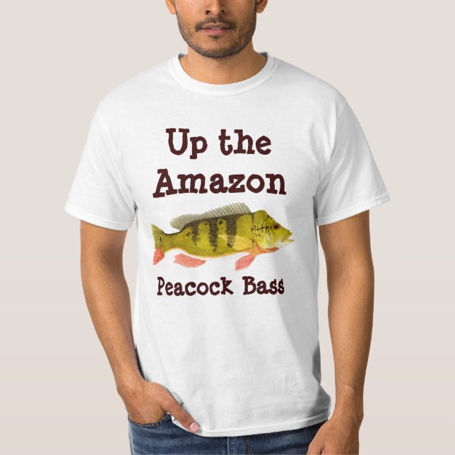 Herauf das Amazonas-Pfau Bass-Kleid T-Shirt (Vorderseite)