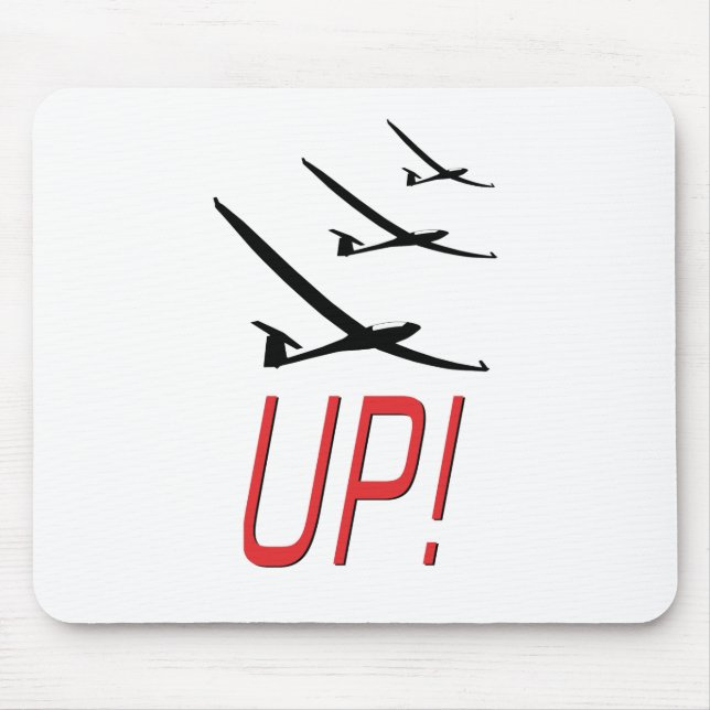 HERAUF!  Segelflugzeug Sailplane Mousepad (Vorne)