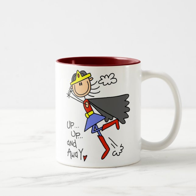 Herauf und wegmädchen-Held Zweifarbige Tasse (Rechts)