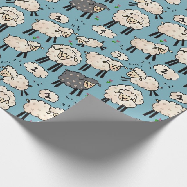 "Heraus für die Zählung" Schaf-Geschenk-Verpackung Geschenkpapier (Ecke)