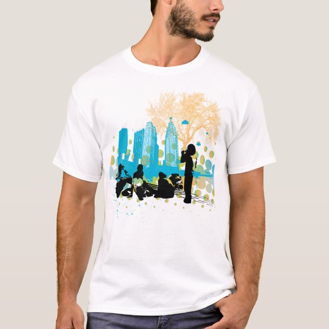 heraus hängen mit der Gruppe T-Shirt (Vorderseite)