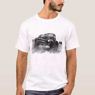 "Heraus zur Weide" alter GMC-LKW auf dem Gebiet T-Shirt