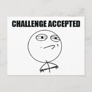 Herausforderung angenommen postkarte