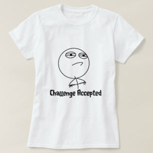 Herausforderung geltender schwarzer u. weißer Tex T-Shirt