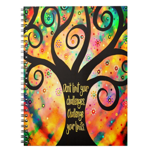 Herausforderung Ihre Grenzen Whimsical Tree farben Notizblock (Vorderseite)