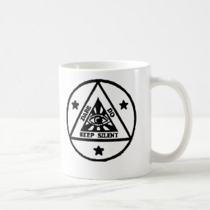 Herausforderung. Tun Sie. Behalten Sie still! Der Kaffeetasse