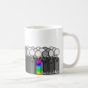 Herausforderung, zum unterschiedlich zu sein kaffeetasse