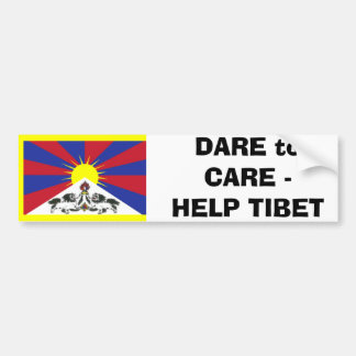 HERAUSFORDERUNG zur SORGFALT - HILFE TIBET Autoaufkleber