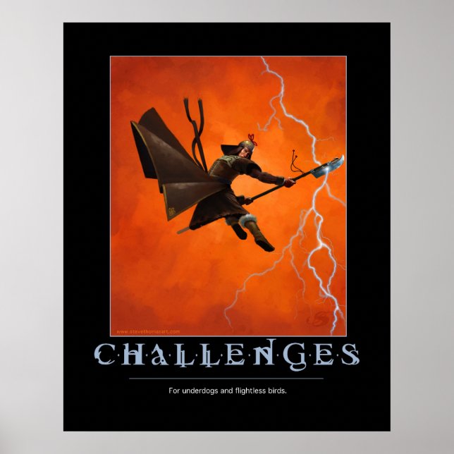 Herausforderungen Motivierend Poster (Vorne)