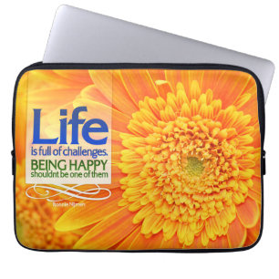 "Herausforderungen und Glück im Leben" Inspiration Laptopschutzhülle