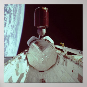 Herausgabe von TELESAT-1 von Shuttle Discovery Poster