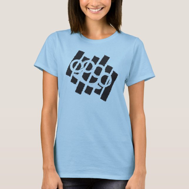Herausgestelltes Kleidungs-Gekritzel T-Shirt (Vorderseite)