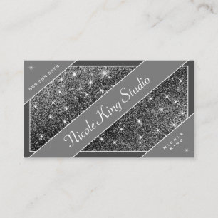 Herausragende Silver Glitzer Glam Stars Beruflich Visitenkarte