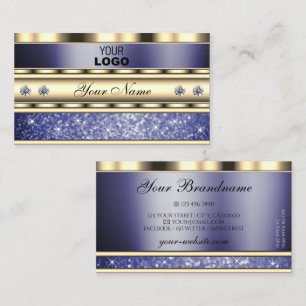 Herausragender Gold Blue-Sparkling-Glitzer mit Log Visitenkarte