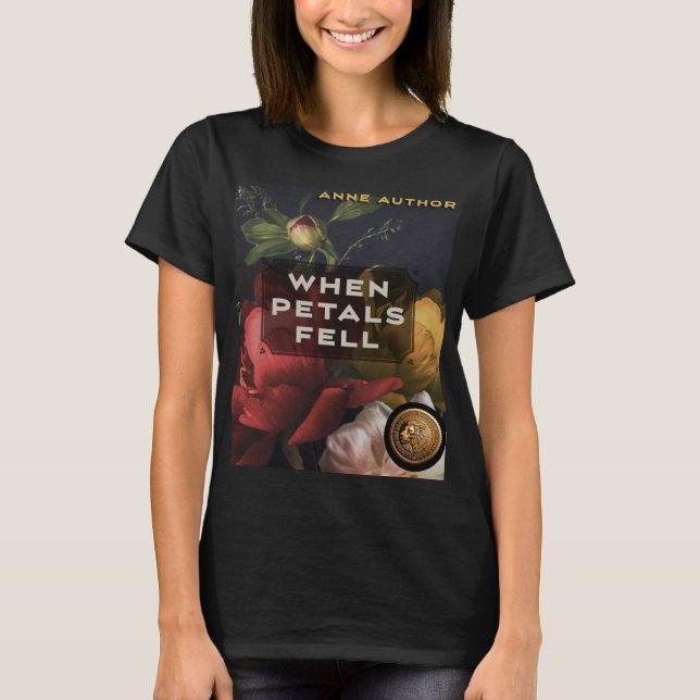 Herausragendes Buchcover-Design auf schwarz T-Shirt (Vorderseite)