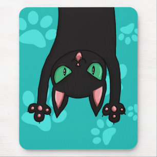 Herausspringen der schwarzen Katze Mousepad