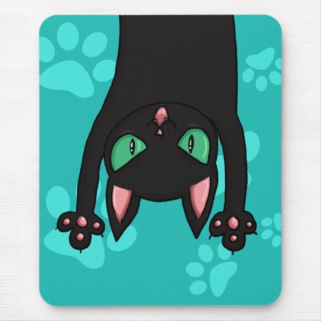 Herausspringen der schwarzen Katze Mousepad (Vorne)