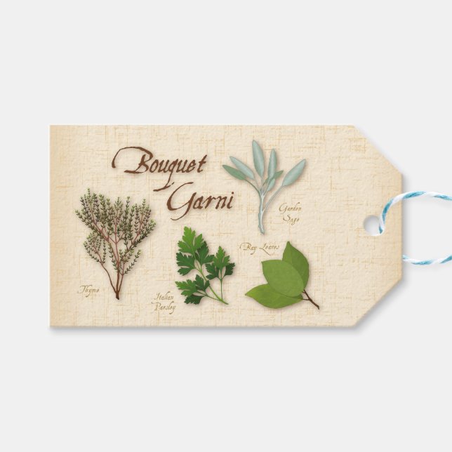 Herb Bouquet Geschenk Tag Geschenkanhänger (Vorderseite (Horizontal))