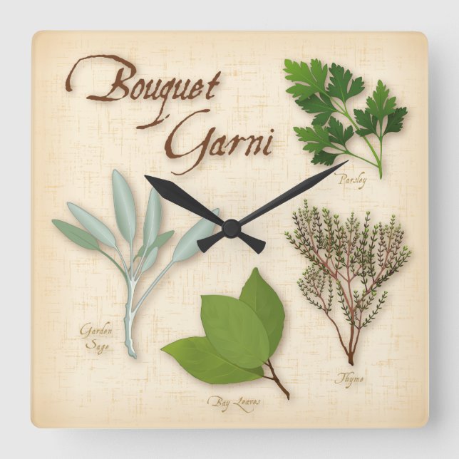 Herb Bouquet Wall Uhr (Vorderseite)