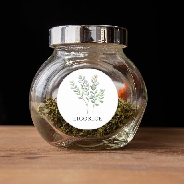 Herb Licorice Watercolor Runder Aufkleber (Herb Licorice Watercolor Classic Round Sticker)