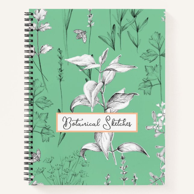 Herb Sketchbook Botanische Pflanze Kräuterpflanze Notizbuch (Vorderseite)