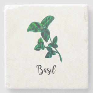 Herb Wasserfarbe Malerei Word Art Steinuntersetzer
