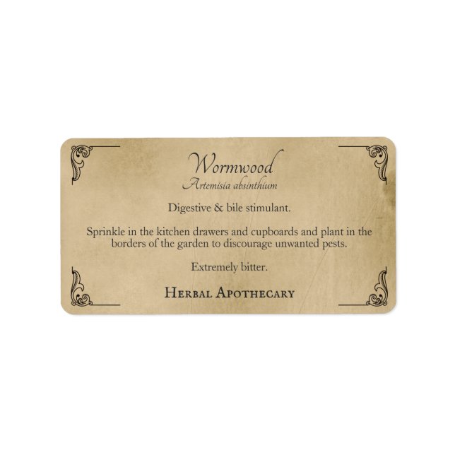 Herbal Apothecary Stickers Adressaufkleber (Vorne)