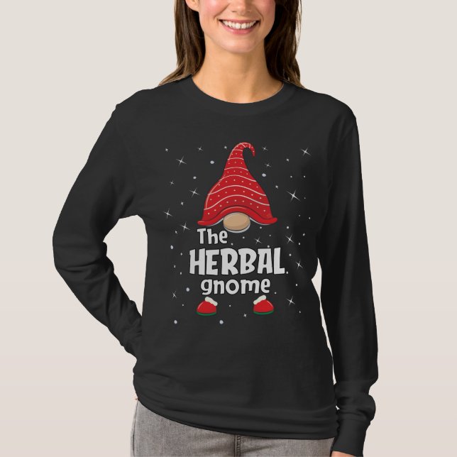 Herbal Gnome Familie Matching Weihnachtsgeschenk T-Shirt (Vorderseite)