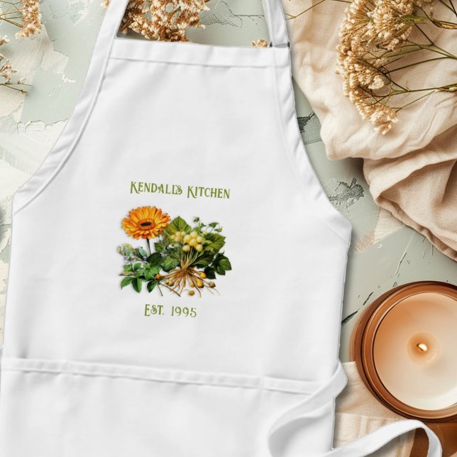Herbal Goodness Year Established Kitchen Apron Schürze (Von Creator hochgeladen)
