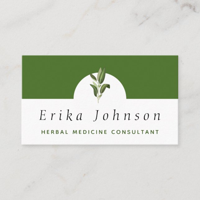 Herbal Medicine Consultant Minimalistisch Dark Gre Visitenkarte (Vorderseite)