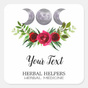 Herbal Remedy Labels Quadratischer Aufkleber