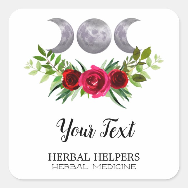 Herbal Remedy Labels Quadratischer Aufkleber (Vorderseite)