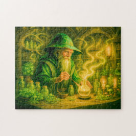 Herbalist mage in mystical oil painting