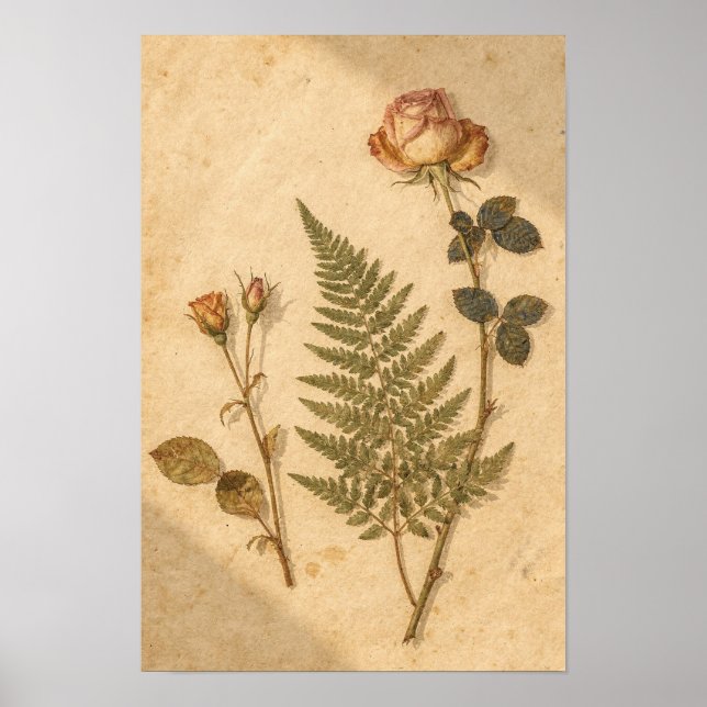 Herbarium Cottagecore Kunstprint Poster (Vorne)