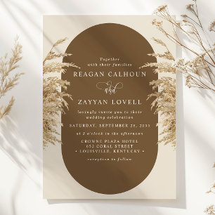 Herbe des Pampas Invitation de Mariage Bohème Exot