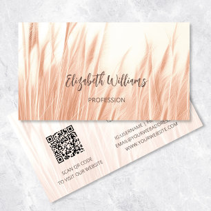 Herbe des Pampas Photo   Carte de Visite QR Code