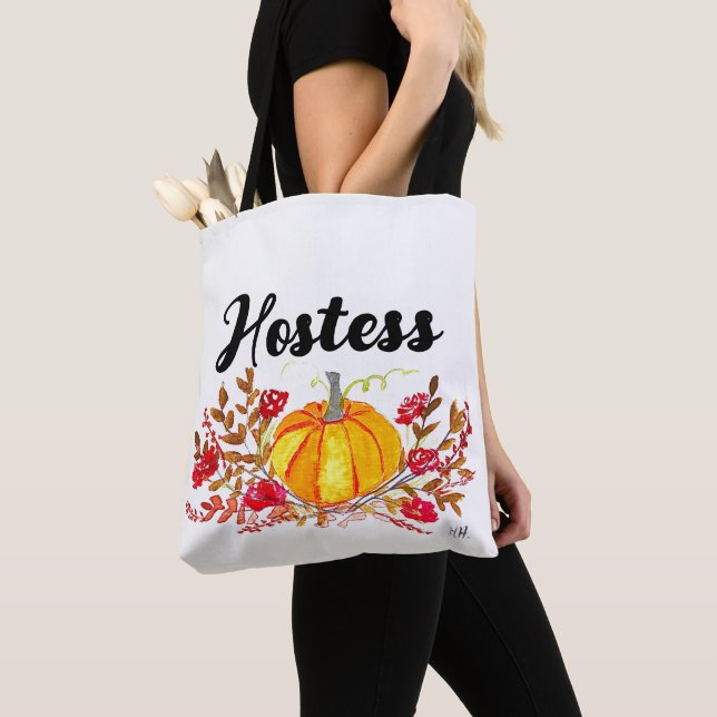Herberge Autumn Fall Floral Pumpkin Wedding Tasche (Von Nahem)