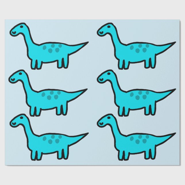 Herbert der blaue Dinosaurier Geschenkpapier (Flach)