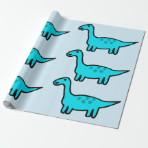 Herbert der blaue Dinosaurier Geschenkpapier