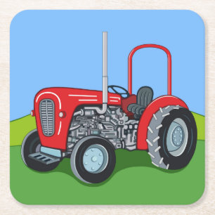 Herbert der Traktor Rechteckiger Pappuntersetzer
