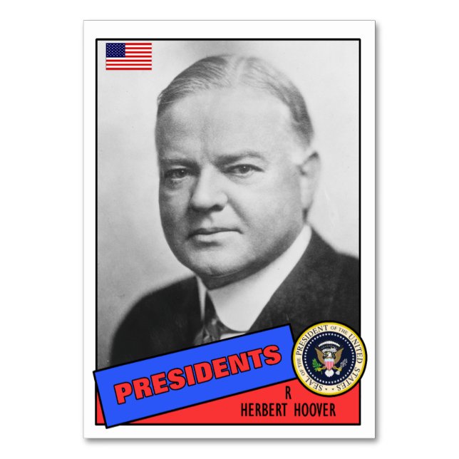 Herbert Hoover Baseballkarte Tischnummer (Vorderseite)