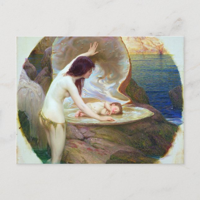 Herbert James Draper - A Water Baby 1900 Postkarte (Vorderseite)