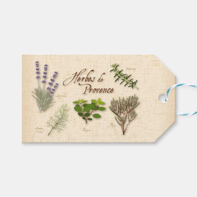 Herbes de Provence Gift Tags Geschenkanhänger (Vorderseite (Horizontal))