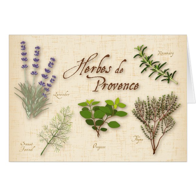 Herbes de Provence Recipe Grußkarte (Vorderseite (Horizontal))