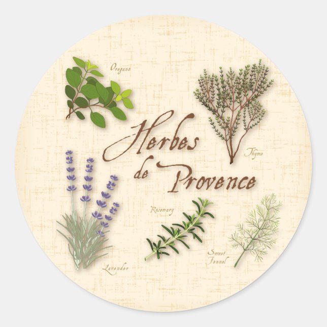Herbes de Provence Round Sticker (Vorderseite)