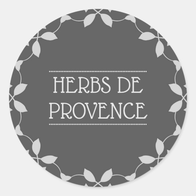 Herbes De Provence Spice Jar Label Runder Aufkleber (Vorderseite)