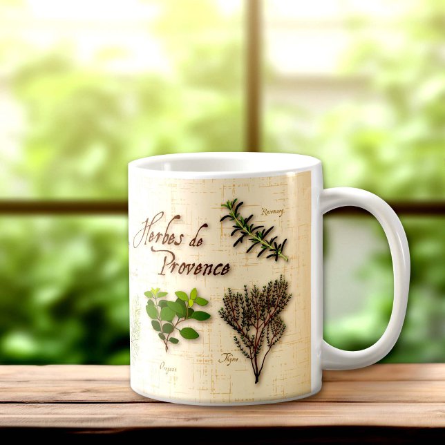 Herbes de Provence Tasse (Herbes de Provence Mug, a popular blend of aromatic herbs from southwest France for gourmet chefs.)