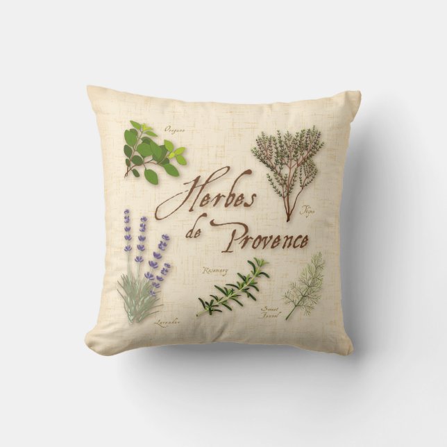 Herbes de Provence Throw Kissen (Vorderseite)