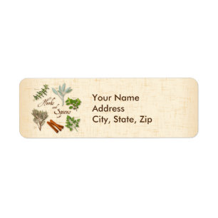 Herbes et épices Étiquettes de adresse